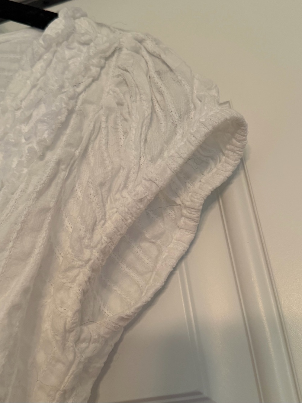 Urban Outfitters White Kimchi Blue Ria Ruffle Cotton Gauze Button-Front Blouse - Picture 7 of 12